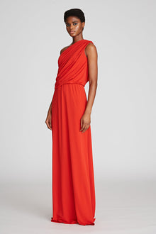 Halston | Charlee Gown In Matte Jersey | Halston Red