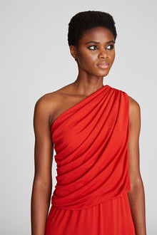 Halston | Charlee Gown In Matte Jersey | Halston Red
