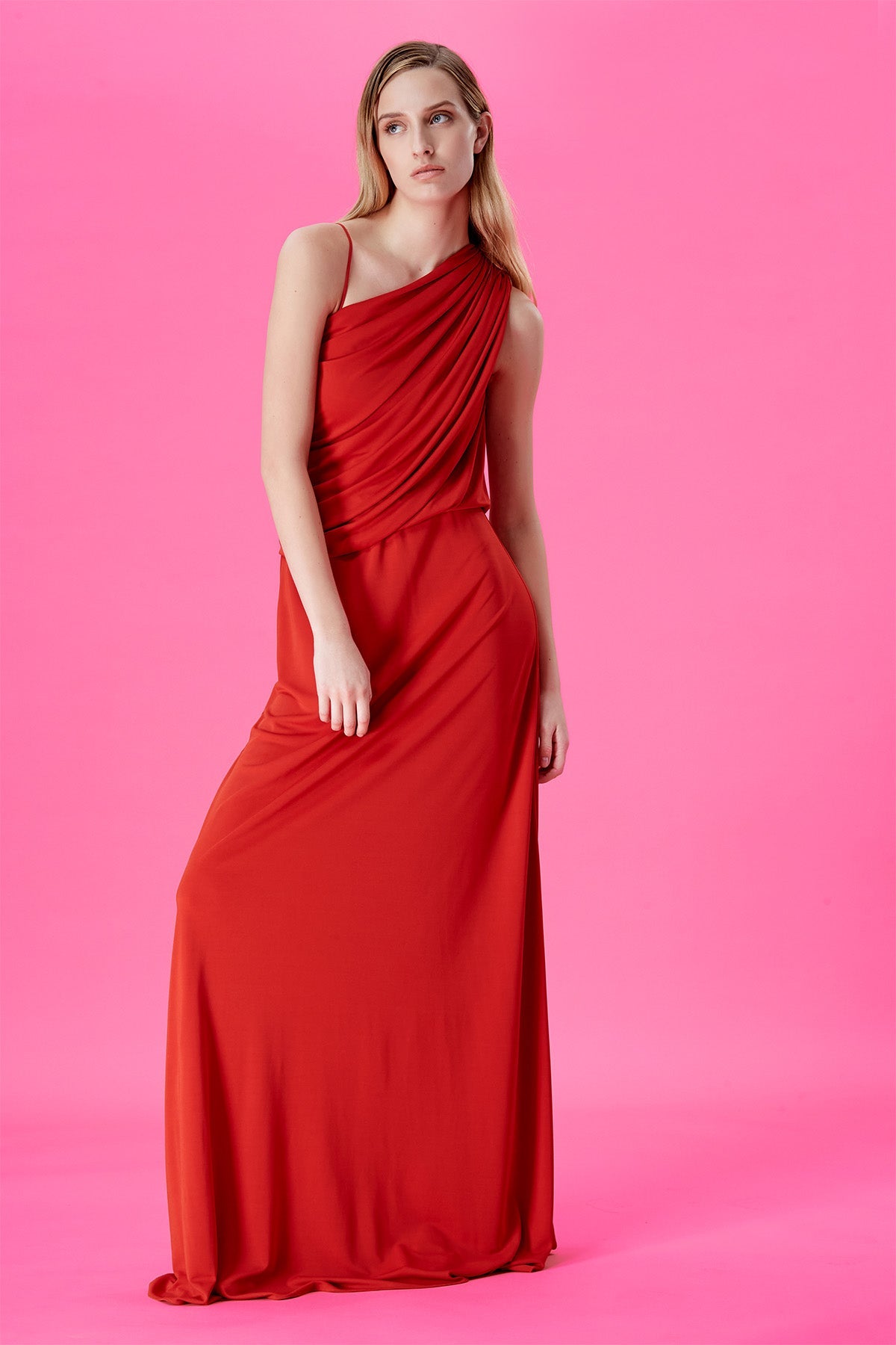 Halston | Charlee Gown In Matte Jersey | Halston Red