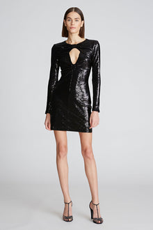Halston | Kaylee Dress In Sequins | Black