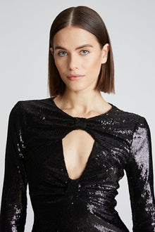 Halston | Kaylee Dress In Sequins | Black