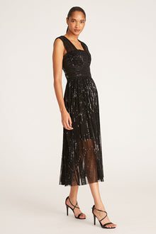 Halston | Liana Dress In Pleated Sequins | Black