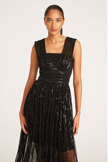 Halston | Liana Dress In Pleated Sequins | Black