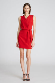 Halston | Aisha Dress In Stretch Crepe | Halston Red