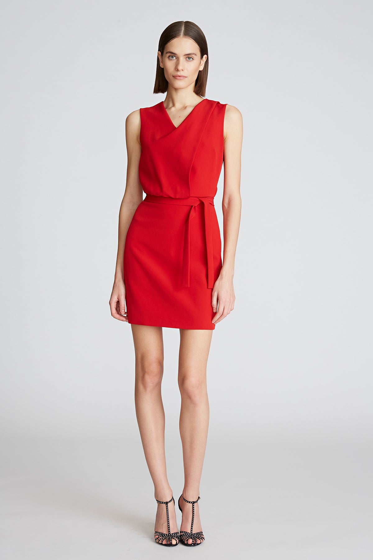 Halston | Aisha Dress In Stretch Crepe | Halston Red