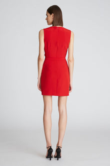 Halston | Aisha Dress In Stretch Crepe | Halston Red