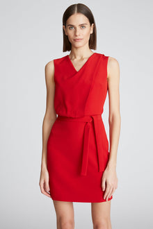 Halston | Aisha Dress In Stretch Crepe | Halston Red
