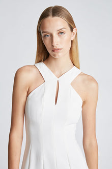 Halston | Alani Dress In Stretch Crepe | Chalk
