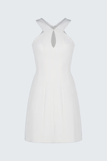 Halston | Alani Dress In Stretch Crepe | Chalk