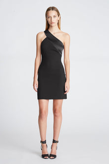 Halston | Julissa Dress In Crepe/Satin | Black