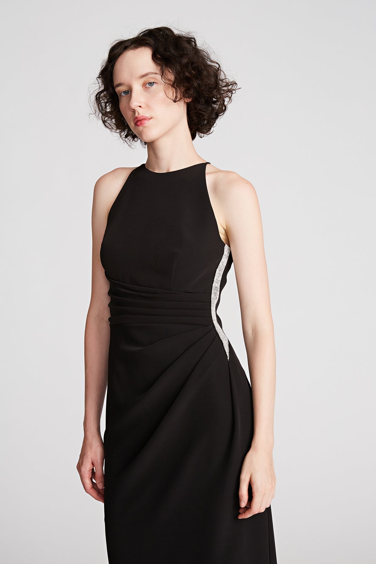 Halston | Annika Gown In Stretch Crepe | Black