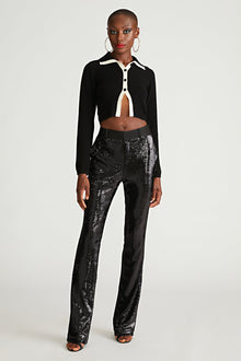 Halston | Davon Pant In Sequin | Black