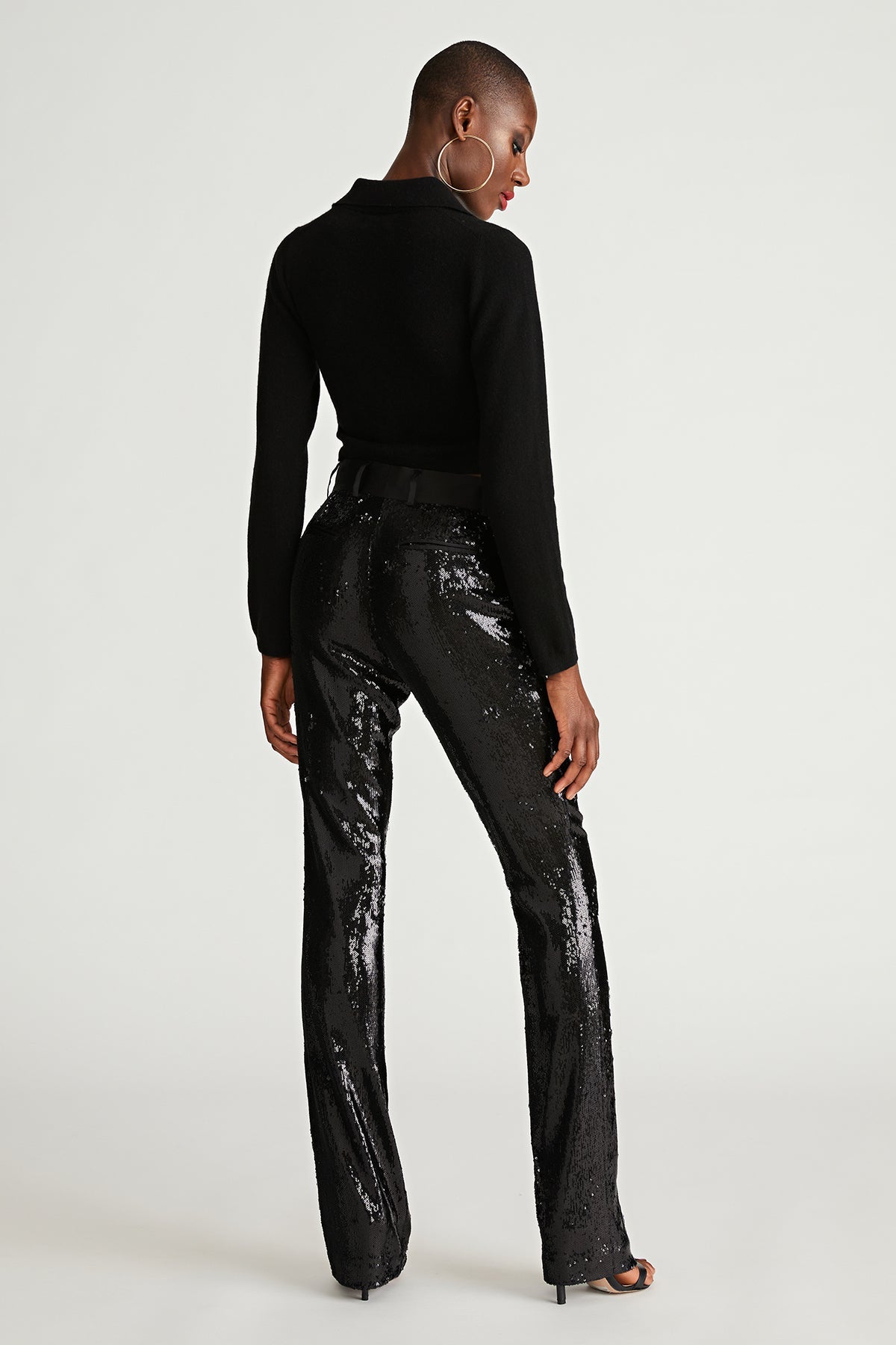 Halston | Davon Pant In Sequin | Black