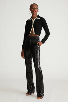Halston | Davon Pant In Sequin | Black
