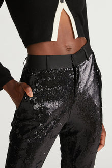 Halston | Davon Pant In Sequin | Black