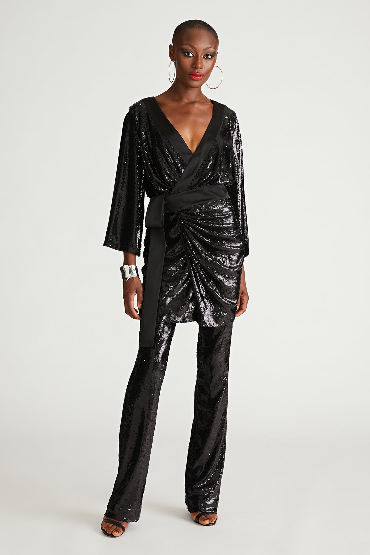 Halston | Davon Pant In Sequin | Black