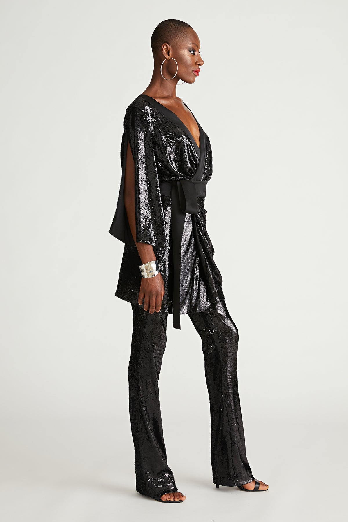 Halston | Davon Pant In Sequin | Black