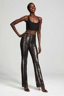 Halston | Elka Pants In Striped Sequin | Black