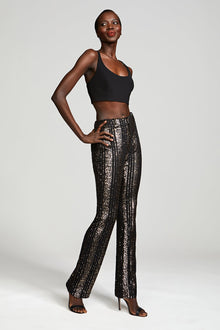 Halston | Elka Pants In Striped Sequin | Black