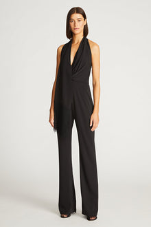 Halston | Tamra Jumpsuit In Fluid Crepe | Black