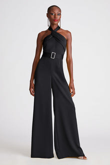 Halston | Kani Jumpsuit In Satin | Black