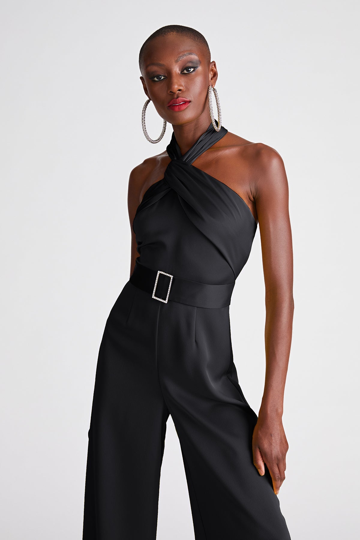 Halston | Kani Jumpsuit In Satin | Black