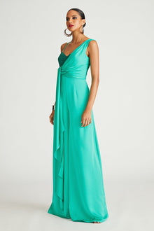 Halston | Khi Jumpsuit In Satin & Sequin | Vivid Green