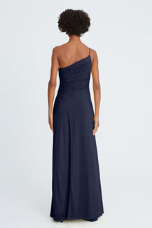 Halston | Camryn Jersey Overlay Jumpsuit | Navy