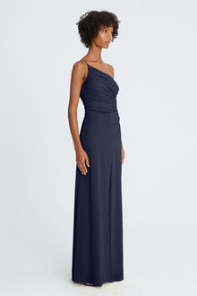 Halston | Camryn Jersey Overlay Jumpsuit | Navy