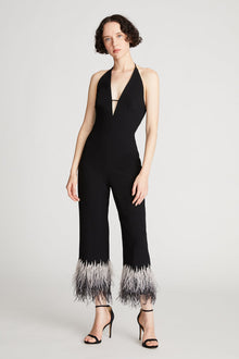 Halston | Kaitlyn Jumpsuit In Moss Crepe | Black