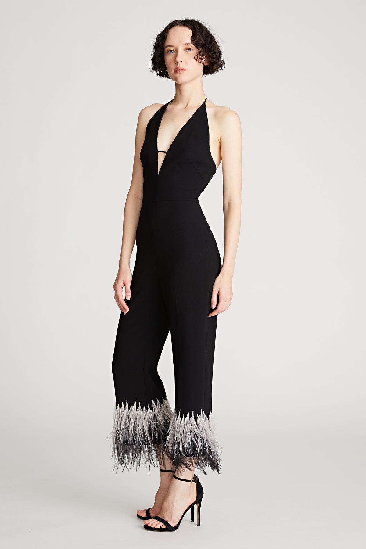 Halston | Kaitlyn Jumpsuit In Moss Crepe | Black