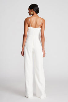 Halston | Brea Jumpsuit In Stretch Crepe | Chalk