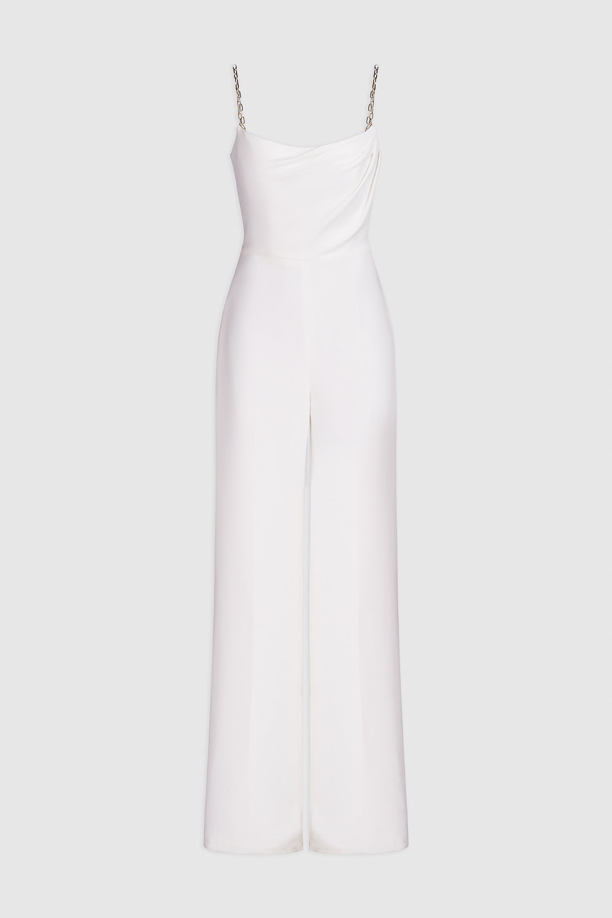 Halston | Brea Jumpsuit In Stretch Crepe | Chalk
