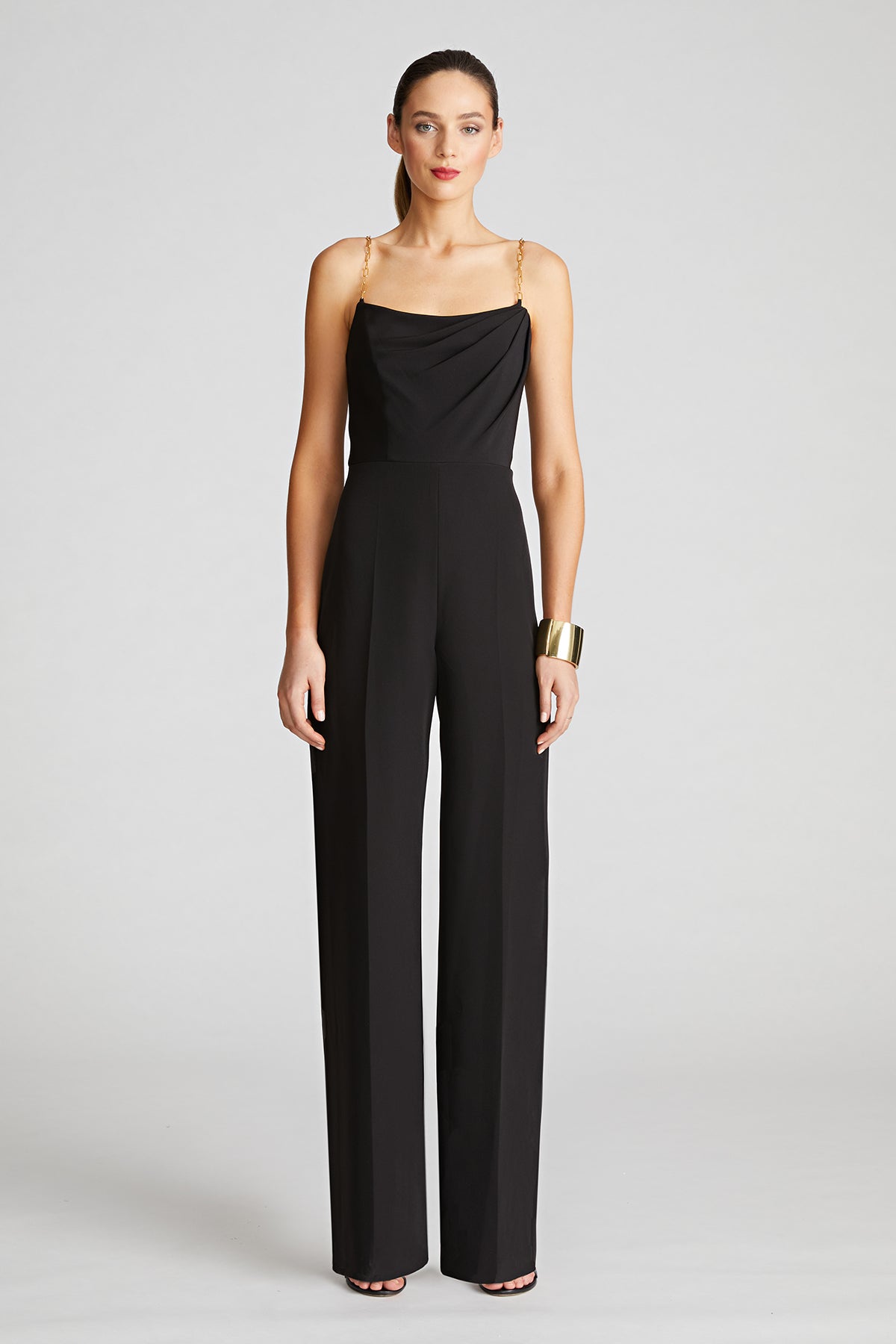 Halston | Brea Jumpsuit In Stretch Crepe | Black