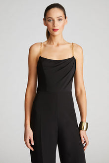 Halston | Brea Jumpsuit In Stretch Crepe | Black