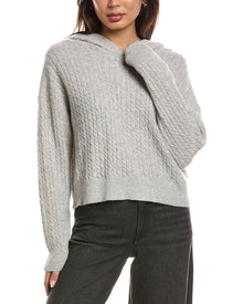 The Cashmere Project | Womens | Baby Cable 100% Cashmere Hoodie | Gray
