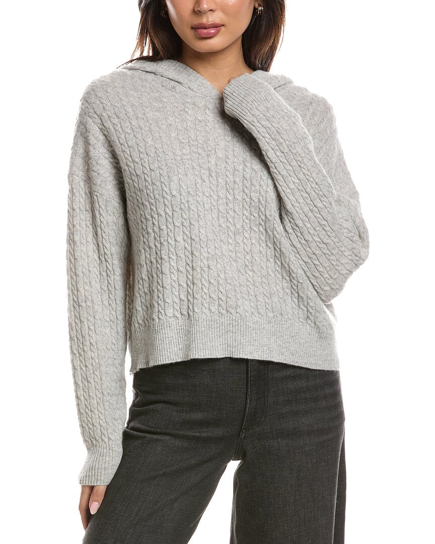 The Cashmere Project | Womens | Baby Cable 100% Cashmere Hoodie | Gray