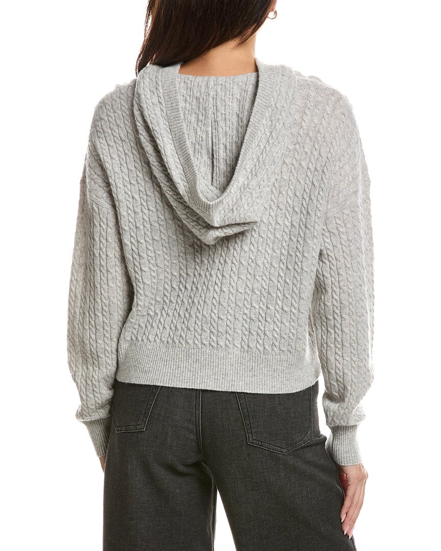 The Cashmere Project | Womens | Baby Cable 100% Cashmere Hoodie | Gray