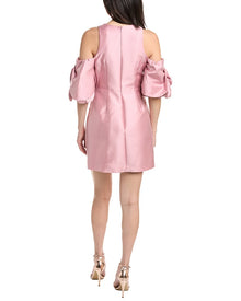Marchesa Notte | Womens | A-Line Silk-Blend Mikado Mini Dress | Pink