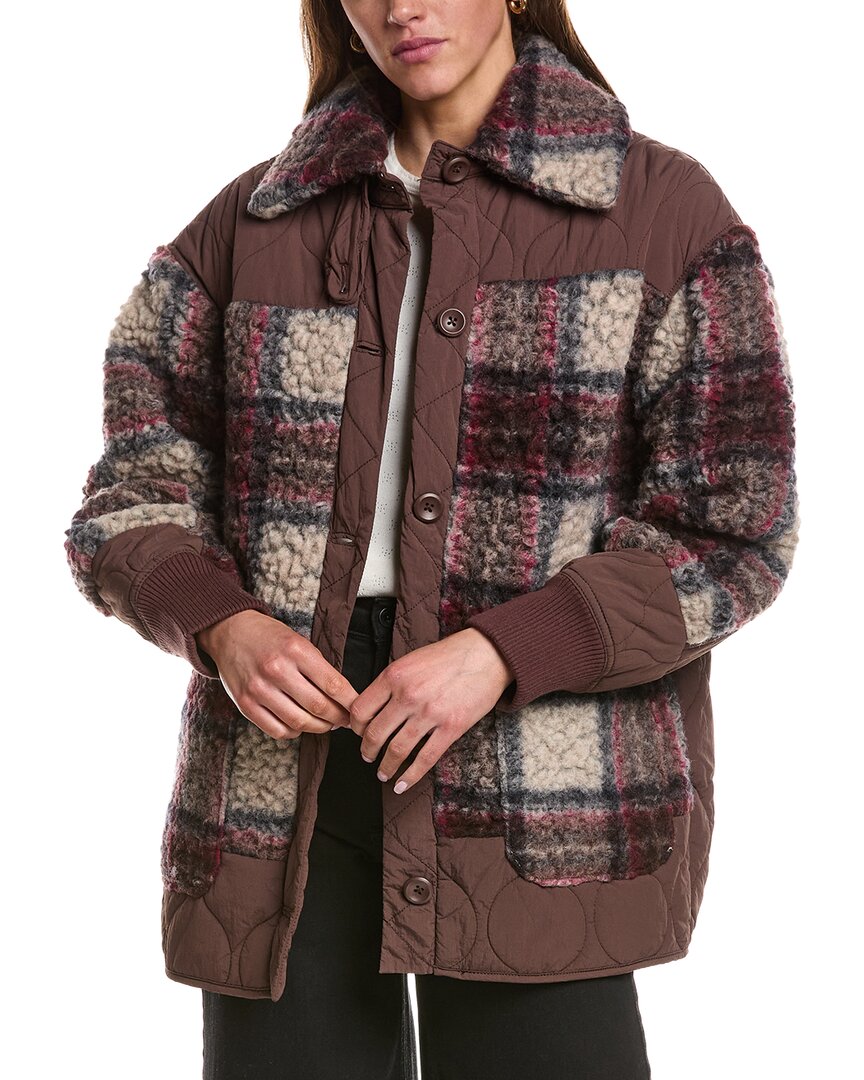 Free People | Womens | Sana Quilted Wool-Blend Bomber Jacket | Red
