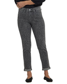 NYDJ | Womens | Petite Margot Grey Daniela Ditsy Girlfriend Jean | Grey Multi