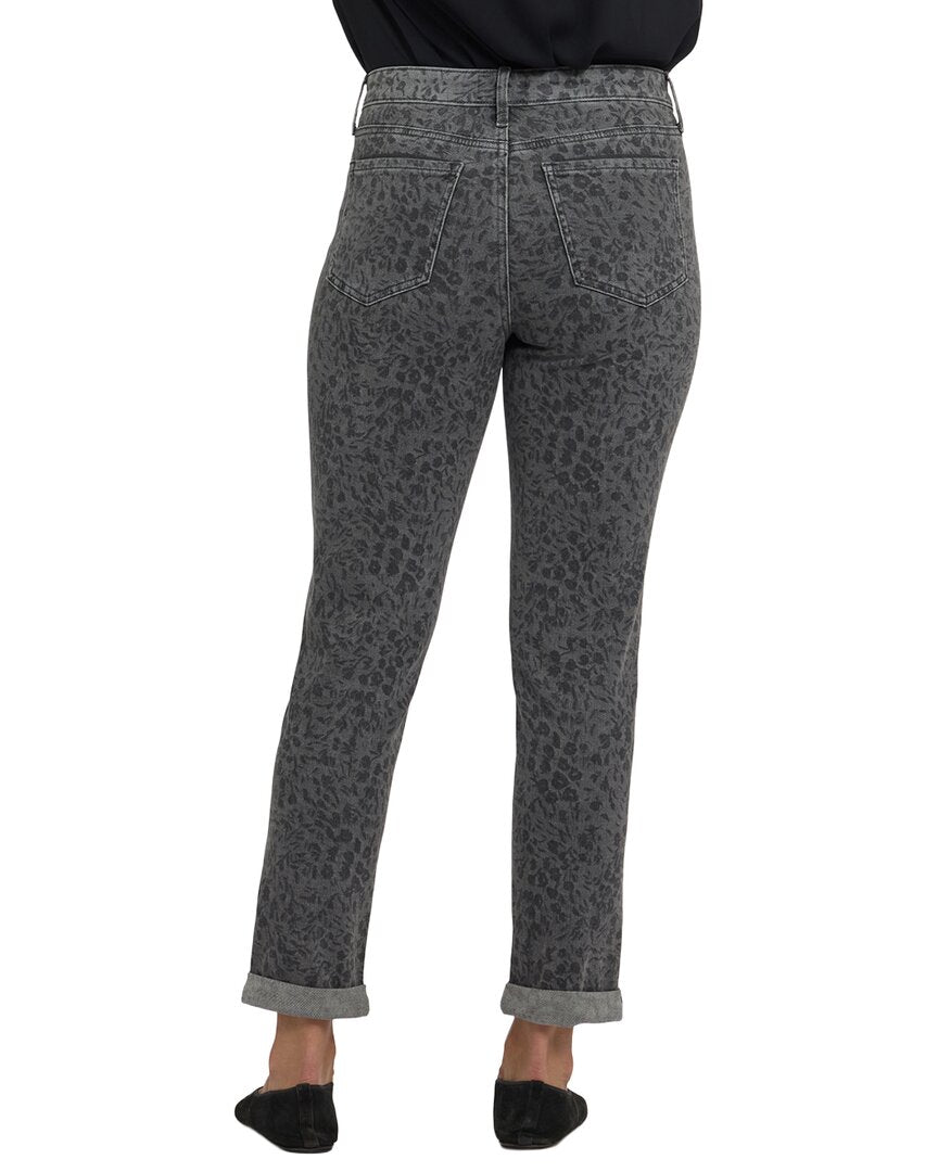 NYDJ | Womens | Petite Margot Grey Daniela Ditsy Girlfriend Jean | Grey Multi