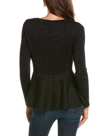 The Cashmere Project | Womens | Peplum Lurex Cashmere-Blend Top | Black