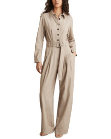 Reiss | Womens | Abigail Wool-Blend Tailored Jumpsuit | Brown