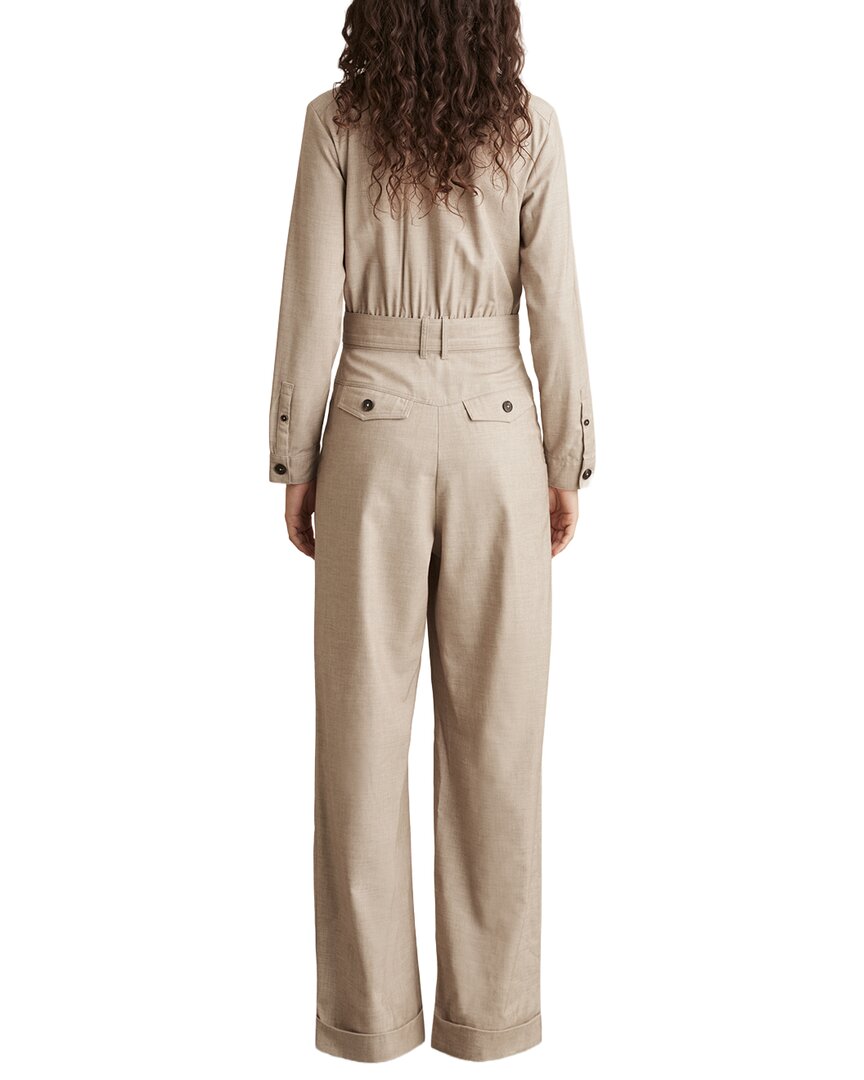 Reiss | Womens | Abigail Wool-Blend Tailored Jumpsuit | Brown