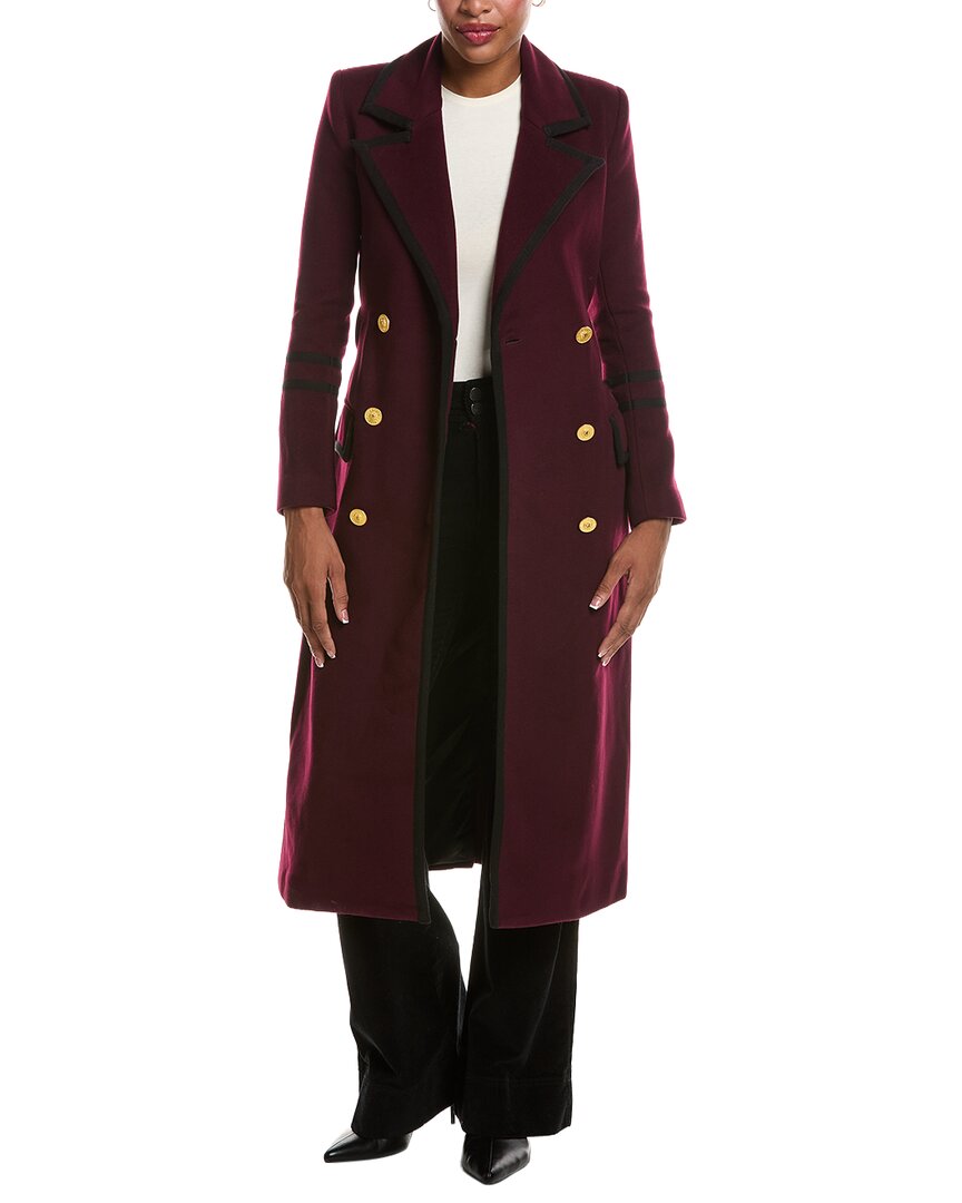 L'AGENCE | Womens | Irene Wool-Blend Military Long Coat | Red