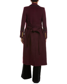 L'AGENCE | Womens | Irene Wool-Blend Military Long Coat | Red