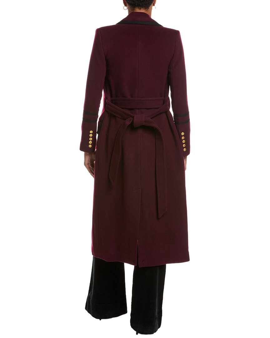 L'AGENCE | Womens | Irene Wool-Blend Military Long Coat | Red