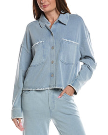 Z SUPPLY | Womens | All Day Crop Whipstitch Jacket | Blue