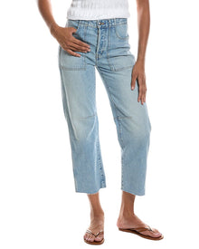 Madewell | Womens | The Darted Faded Horizon Wash Barrel Leg Jean | Blue